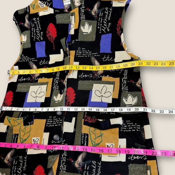Supply & Demand Vintage Patchwork Button Up Knit Cardigan Vest Women Size L USA - Picture 11 of 13